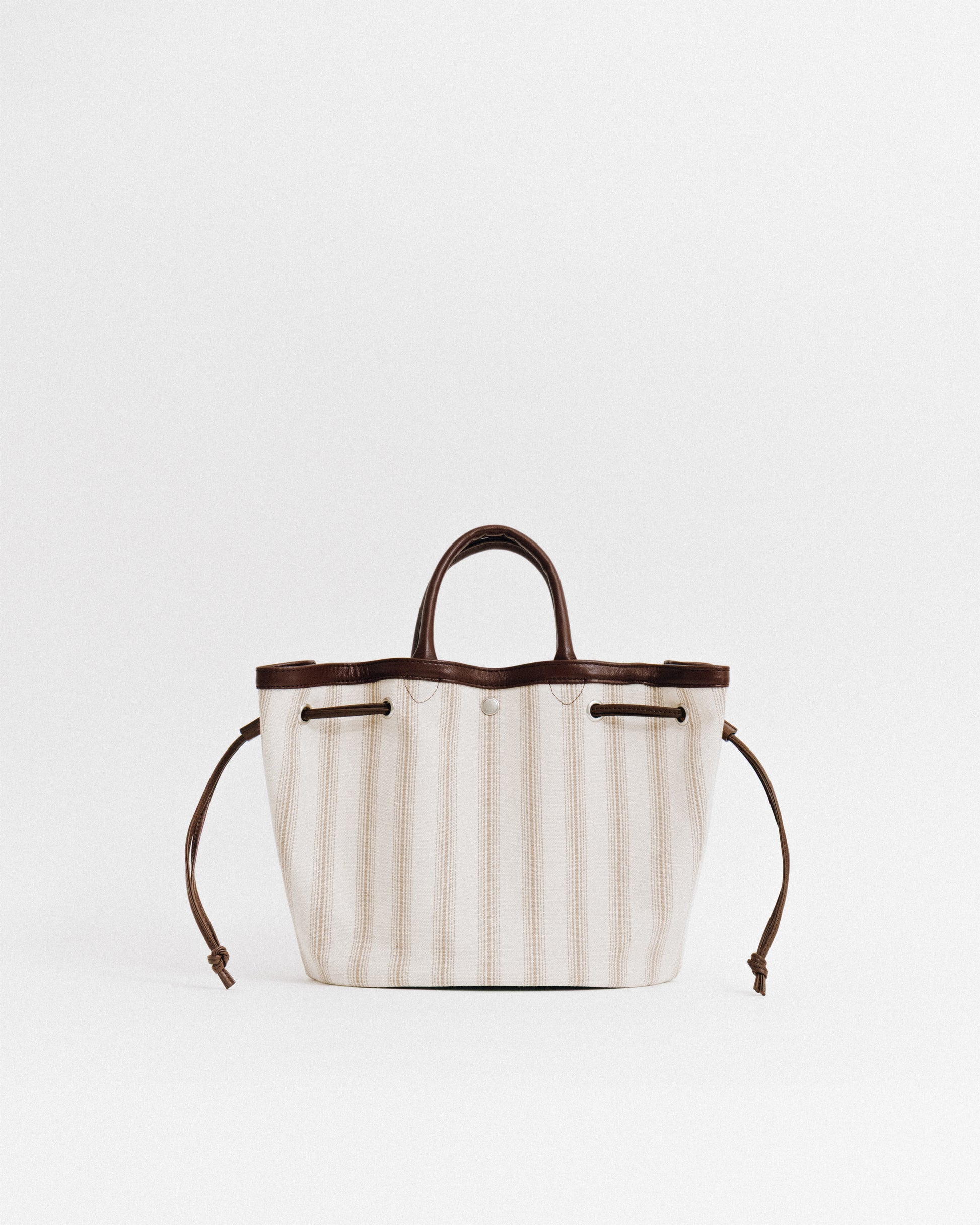 SAC COQUILLE SMALL BEIGE STRIPE