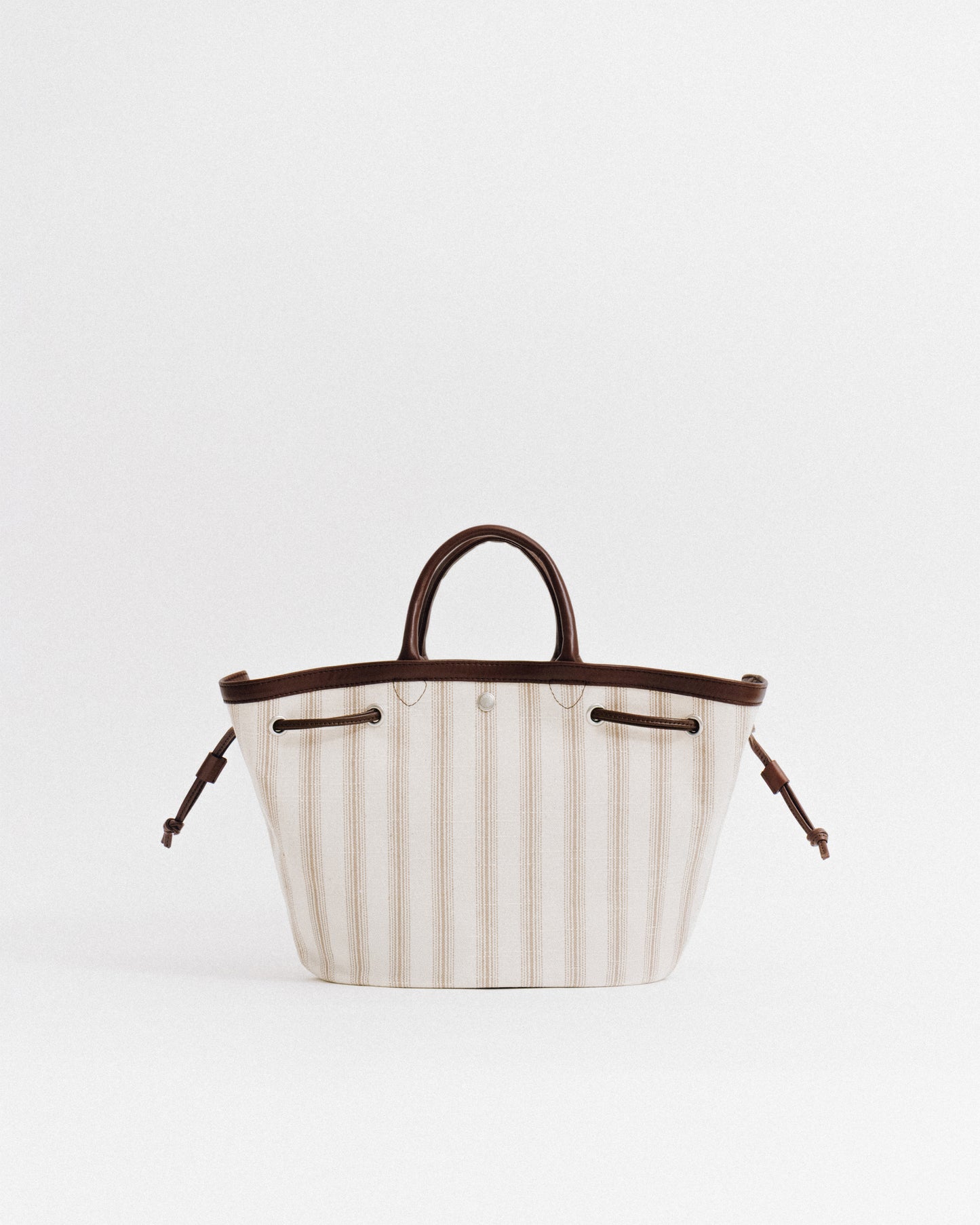 SAC COQUILLE SMALL BEIGE STRIPE