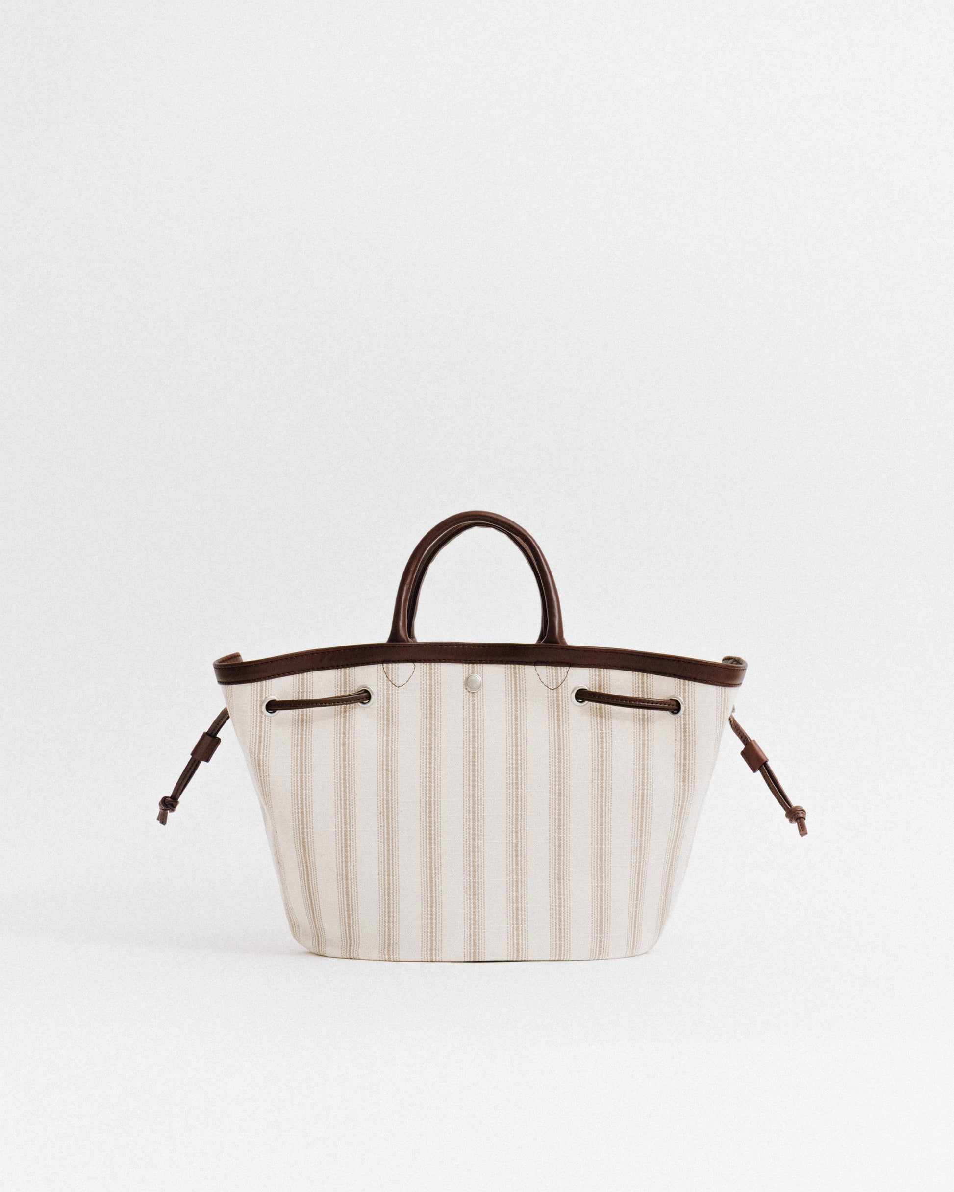 SAC COQUILLE SMALL BEIGE STRIPE