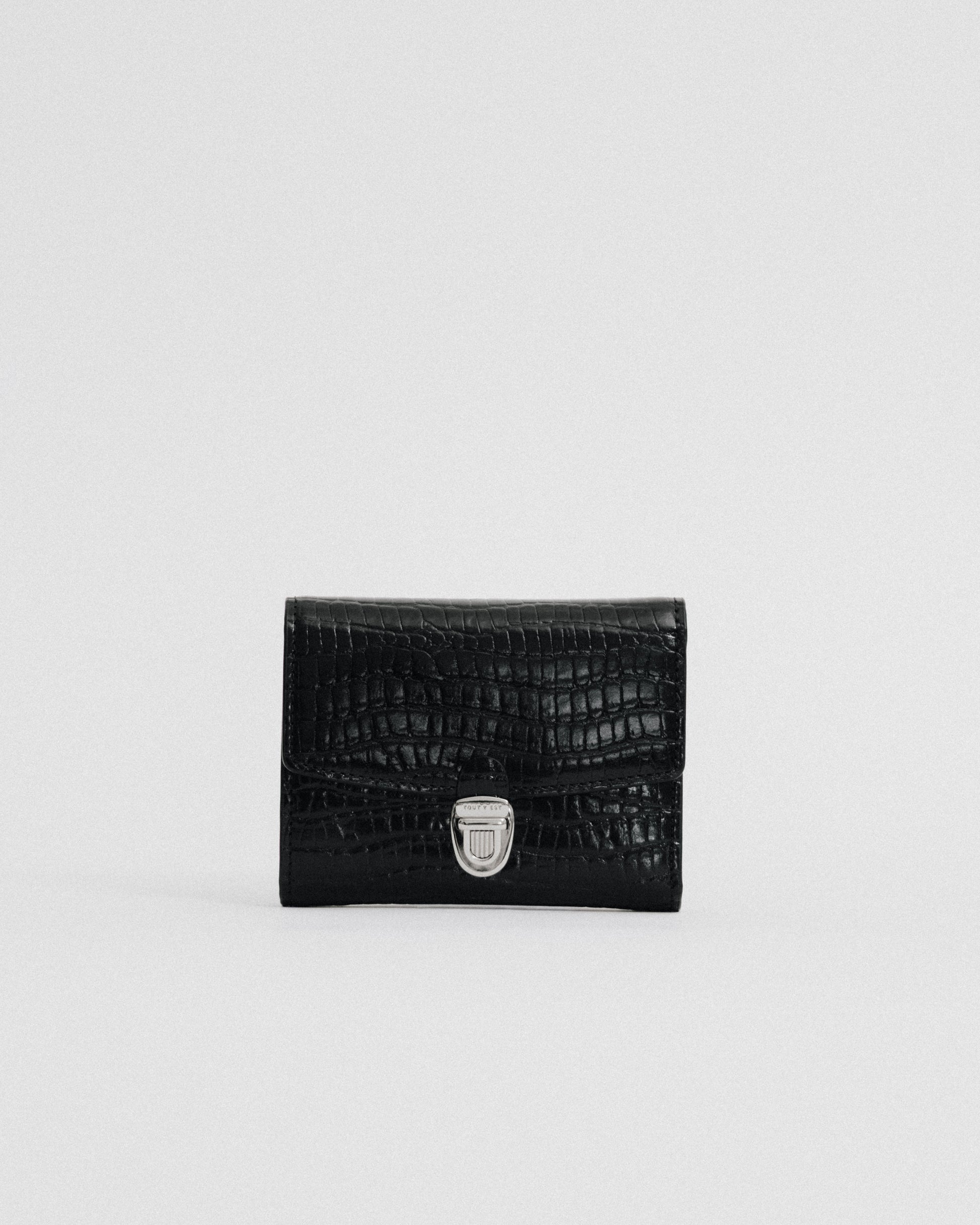 PORTEFEUILLE LOQUET CROCO BLACK