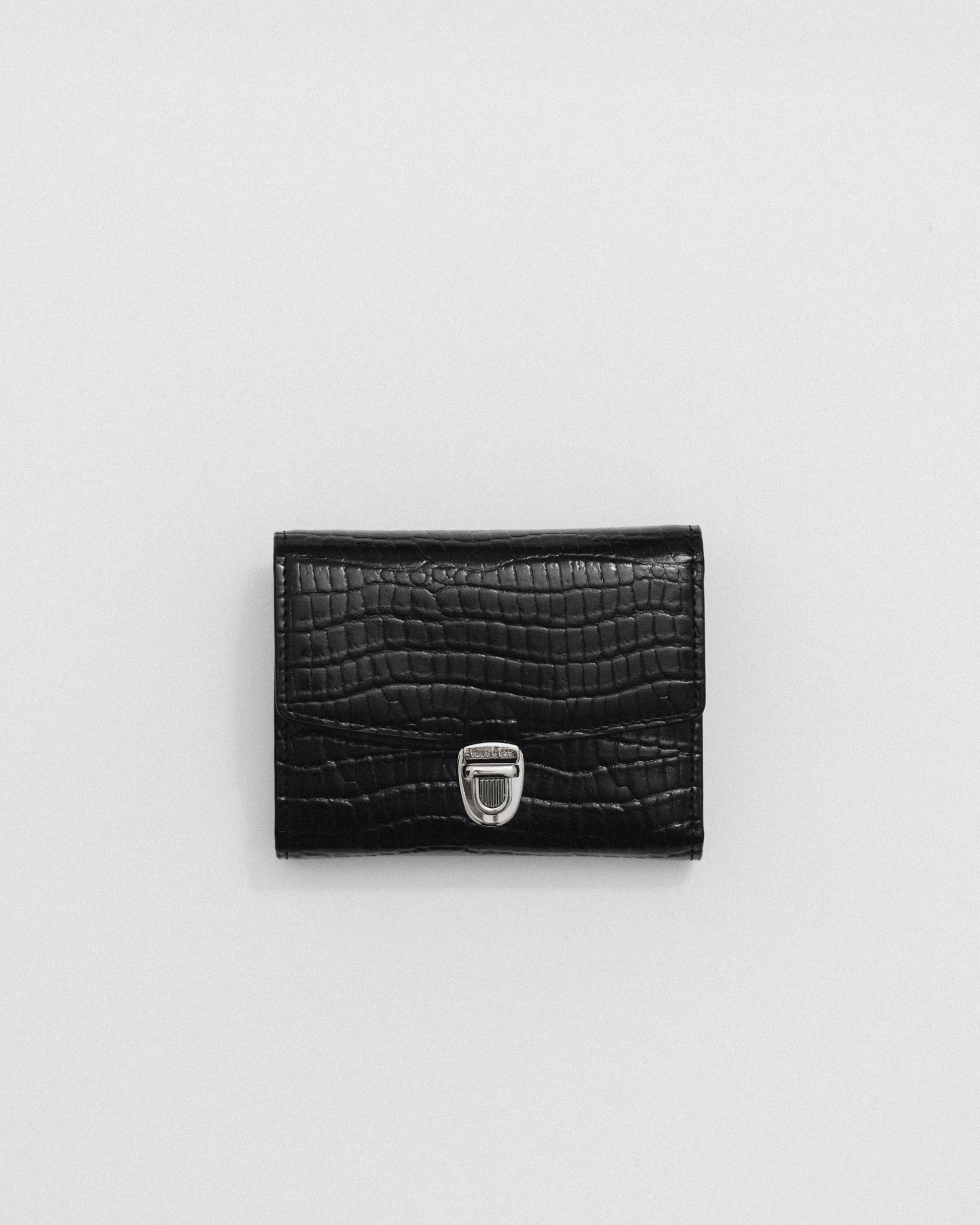 PORTEFEUILLE LOQUET CROCO BLACK