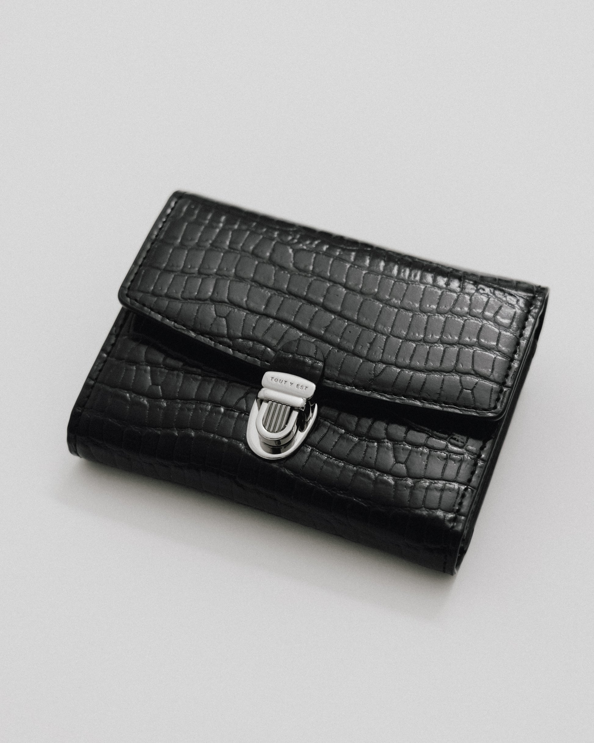 PORTEFEUILLE LOQUET CROCO BLACK