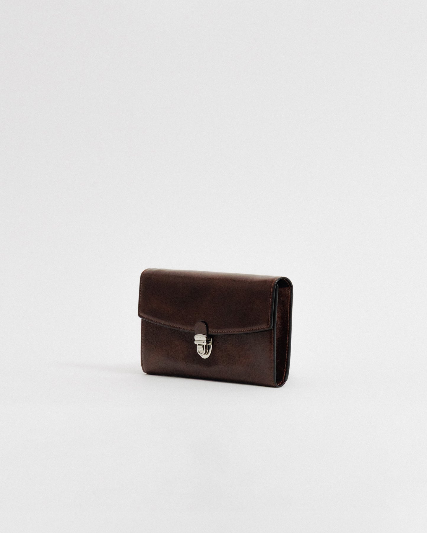 PORTE CARTES LOQUET ÉPAULE BROWN