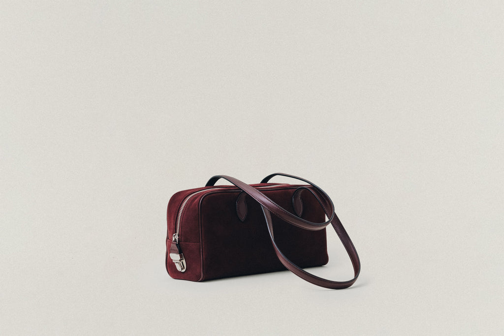 SAC LOQUET SMALL SUEDE BURGUNDY