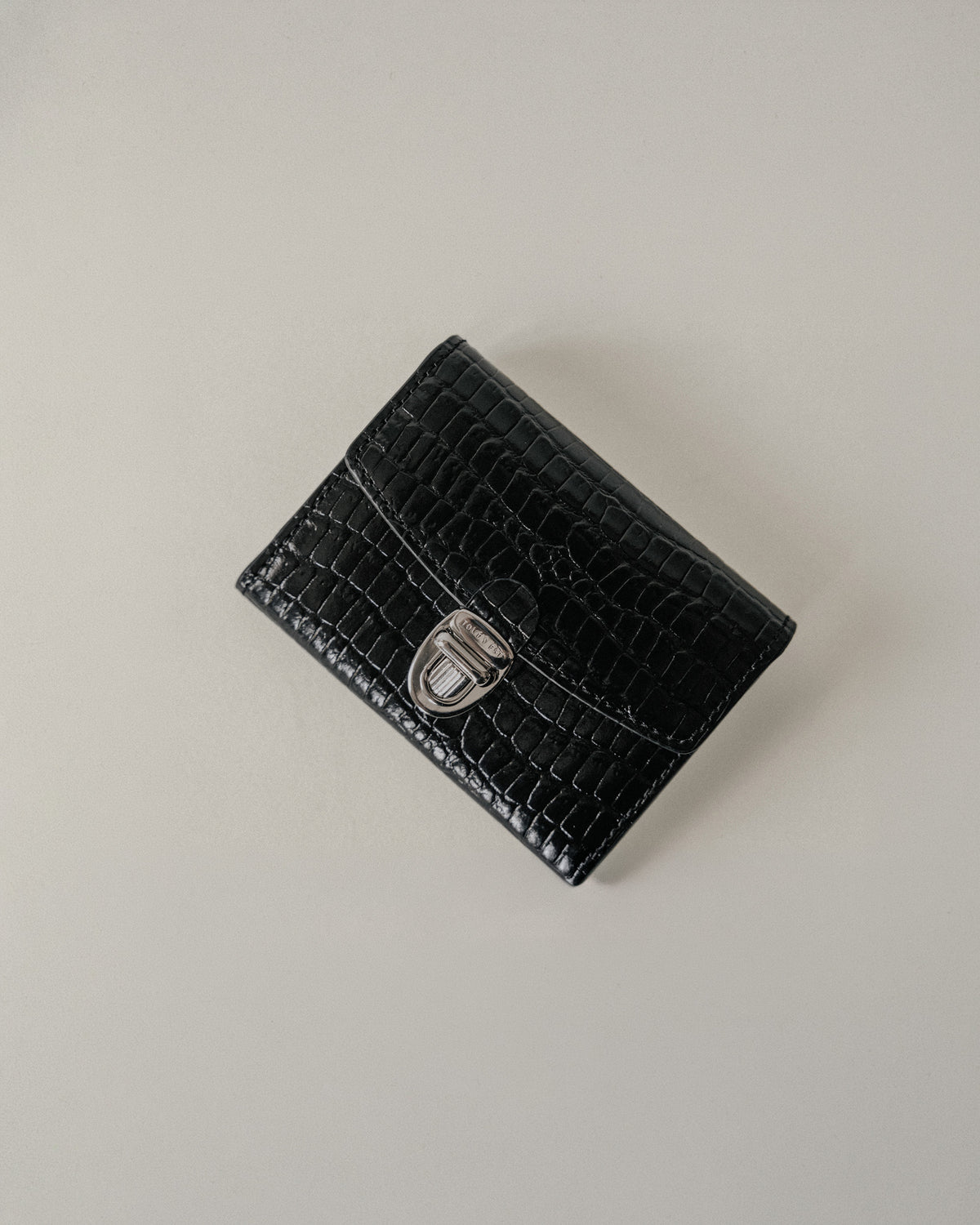 PORTE CARTES LOQUET CROCO BLACK