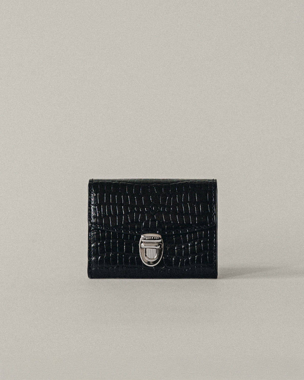 PORTE CARTES LOQUET CROCO BLACK