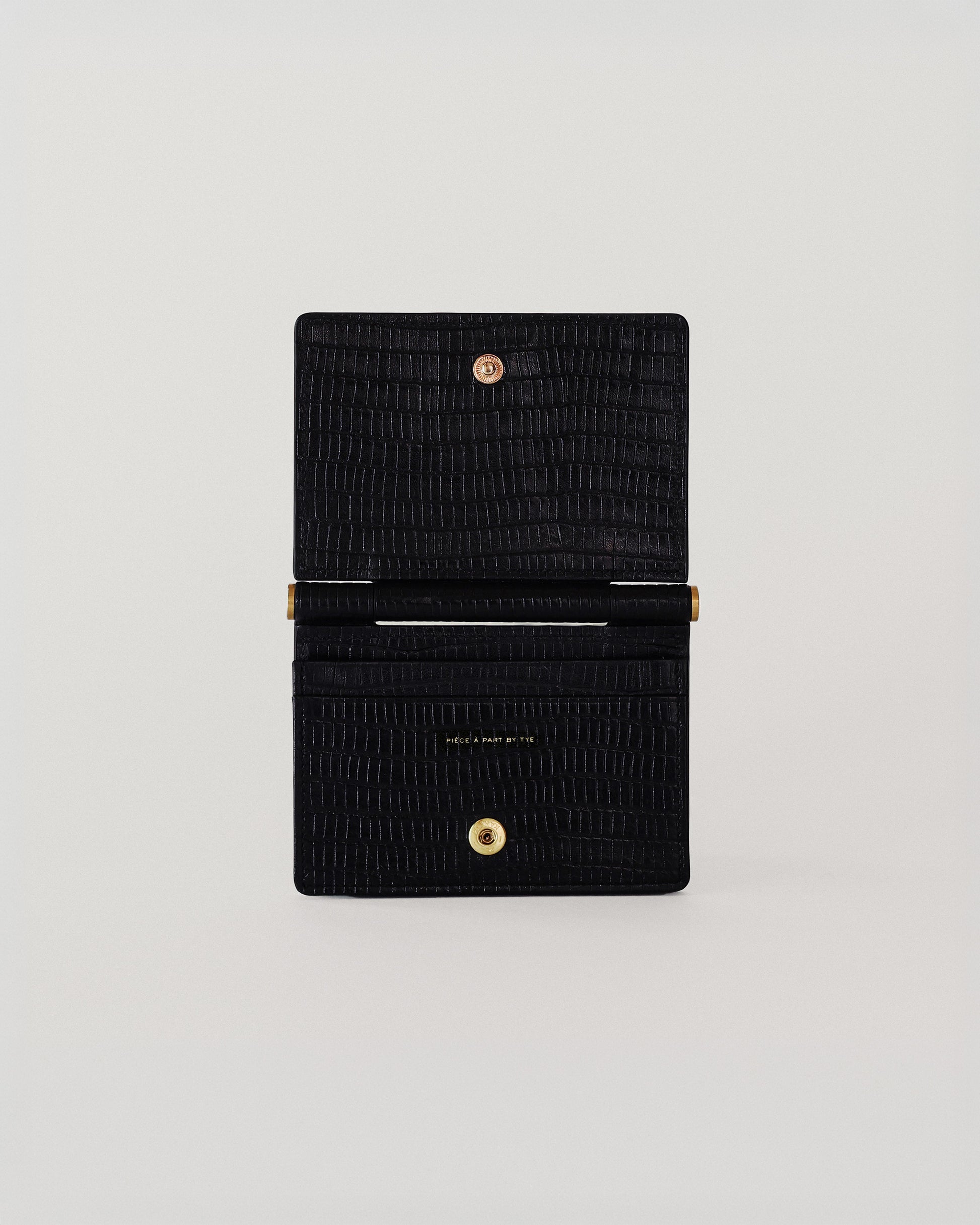 PORTE CARTES DE VISITE PAUMELLE LIZARD BLACK
