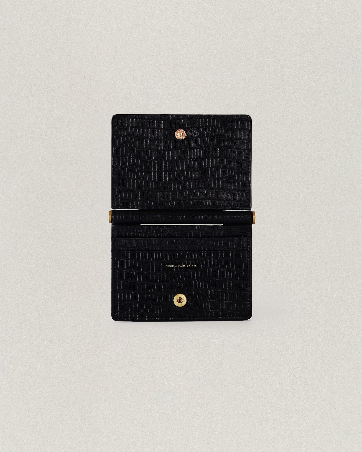 PORTE CARTES DE VISITE PAUMELLE LIZARD BLACK