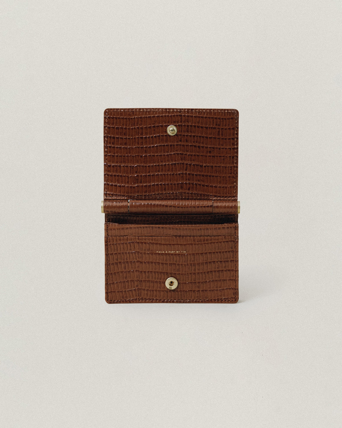 PORTE CARTES DE VISITE PAUMELLE LIZARD BROWN