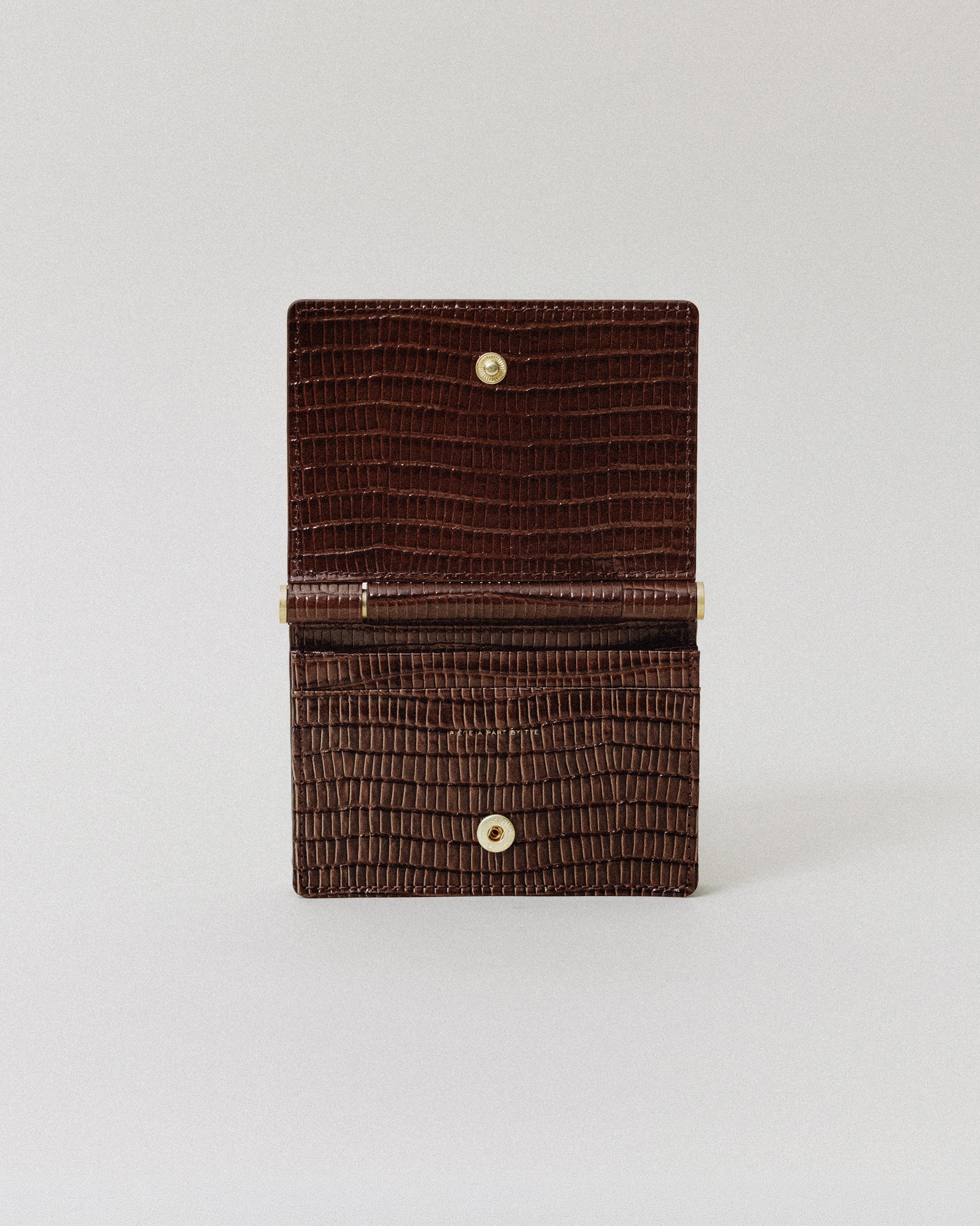PORTE CARTES DE VISITE PAUMELLE LIZARD CHOCOLATE