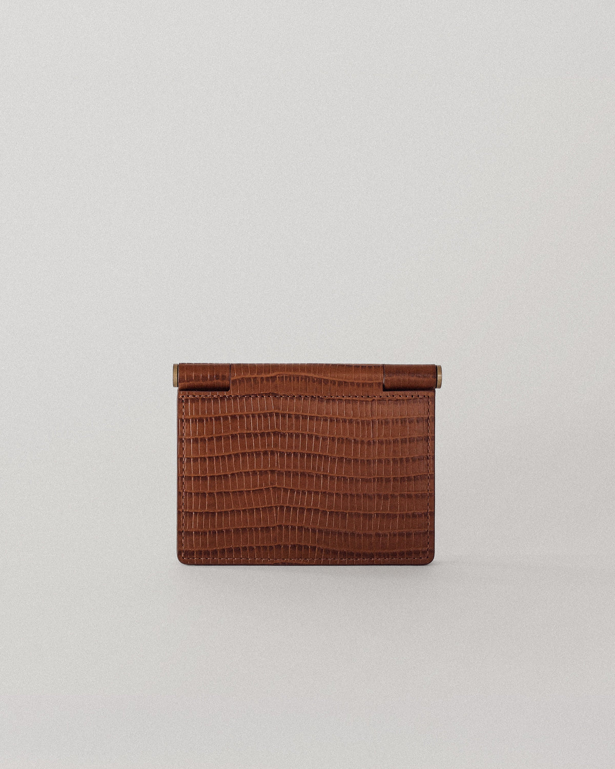 PORTE CARTES DE VISITE PAUMELLE LIZARD BROWN
