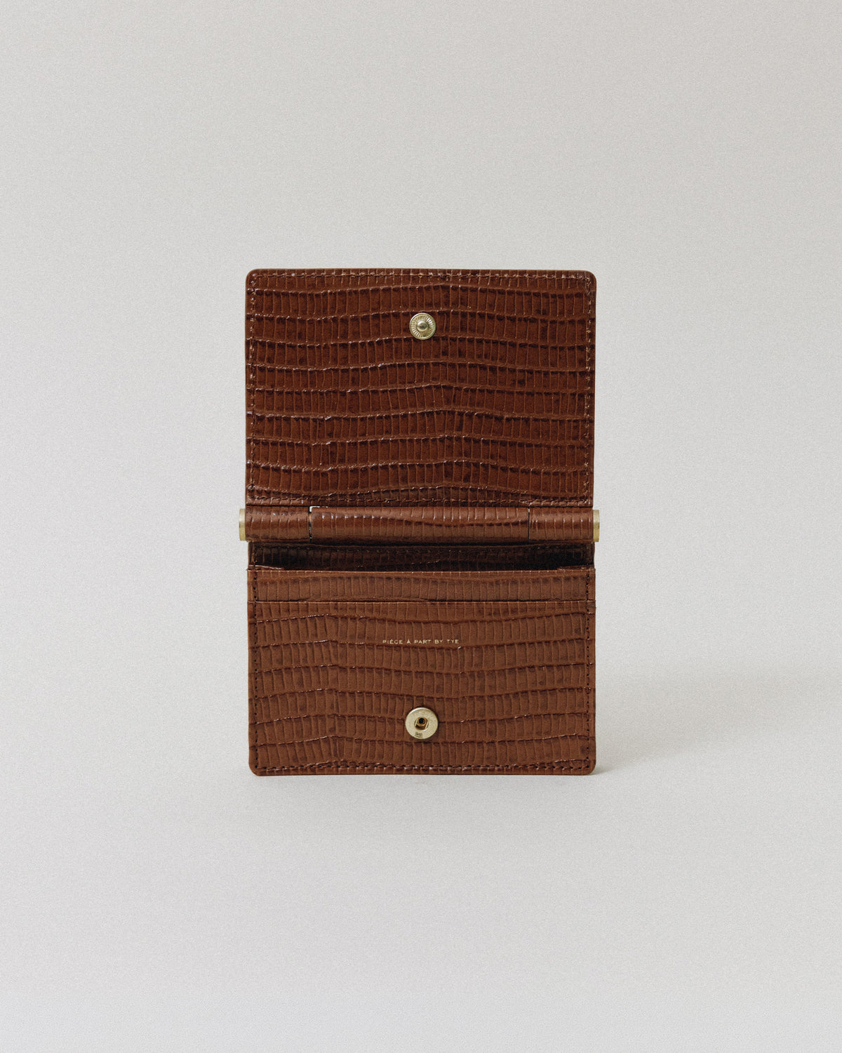 PORTE CARTES DE VISITE PAUMELLE LIZARD BROWN