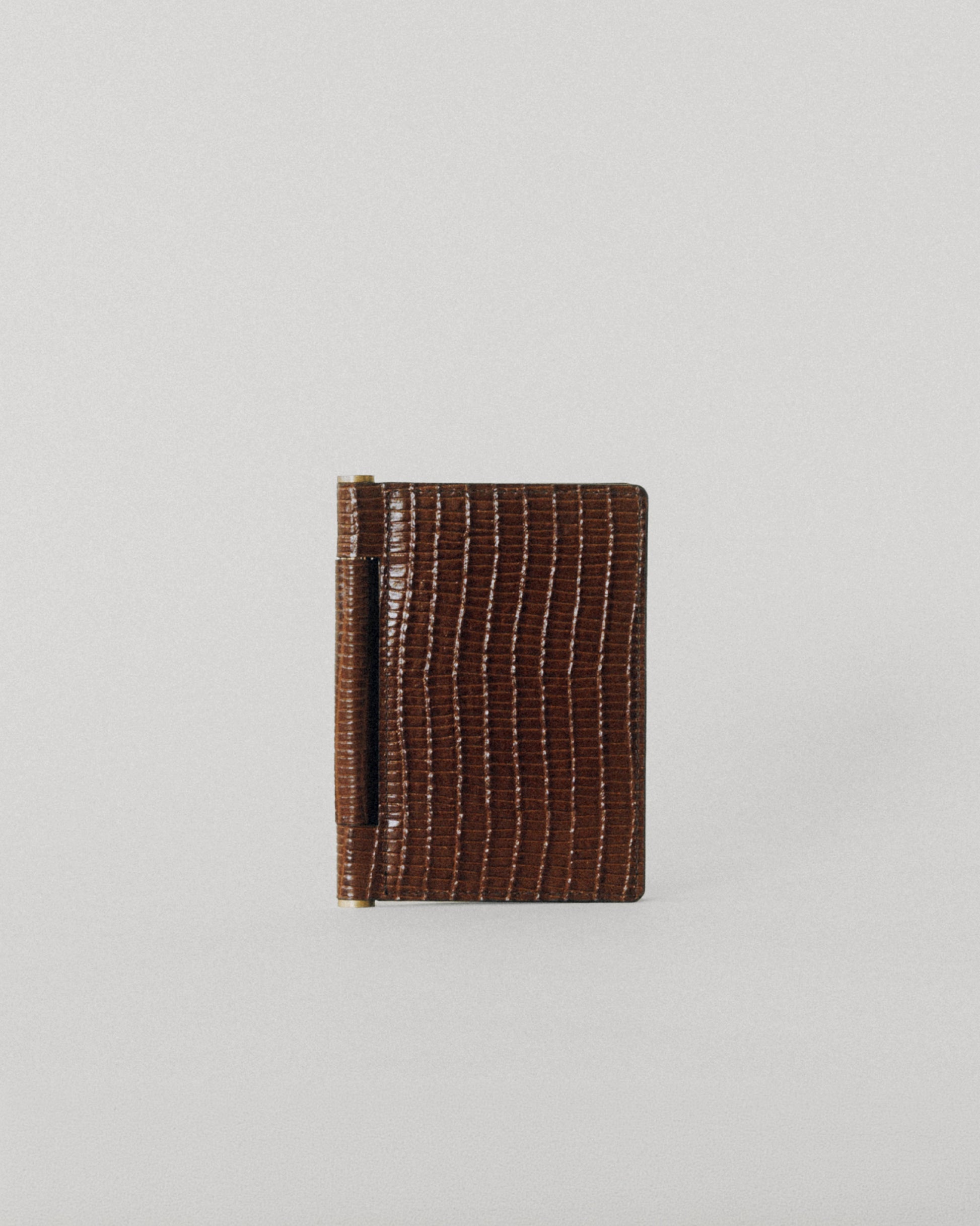 PORTE CARTES PAUMELLE LIZARD CHOCOLATE