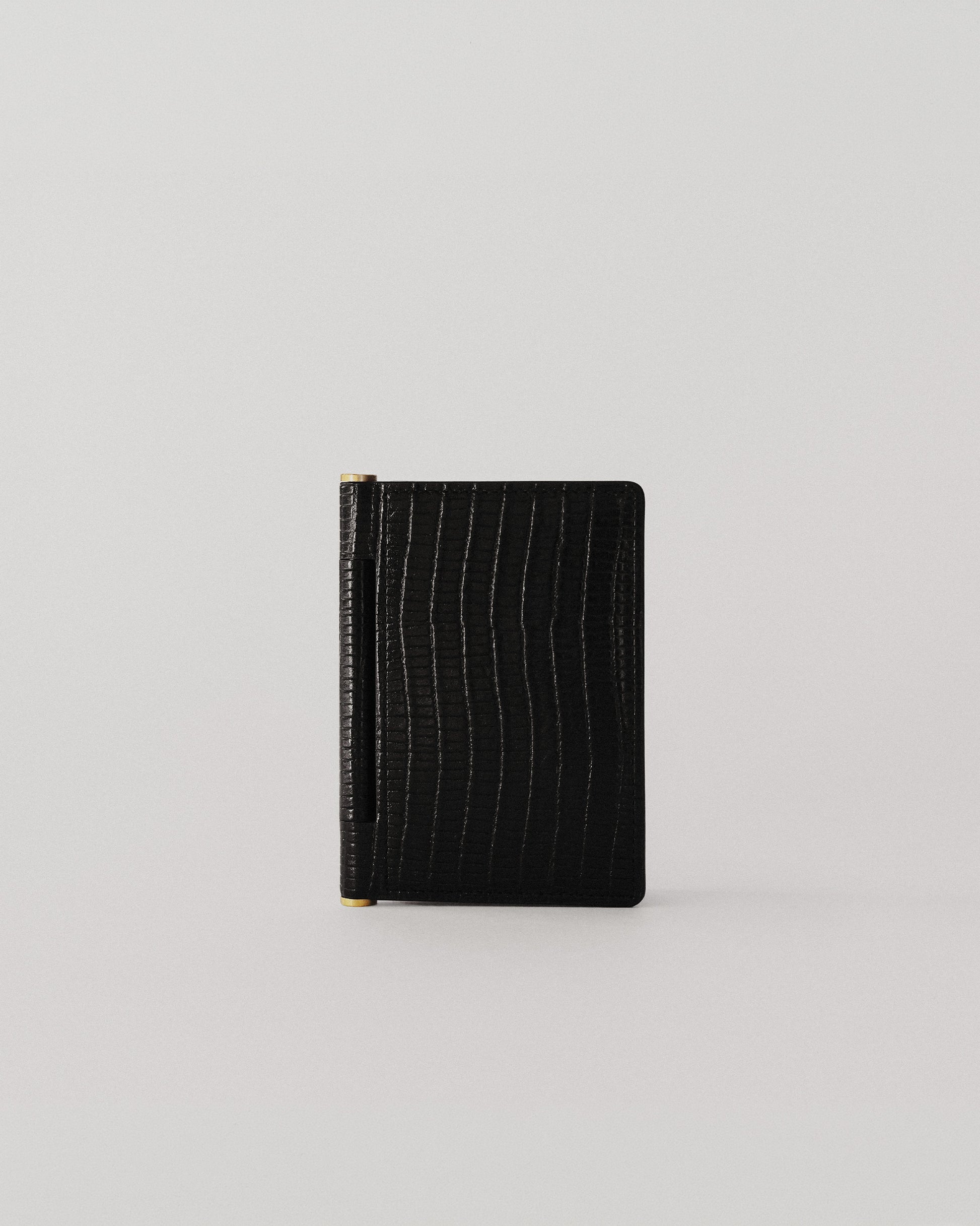 PORTE CARTES PAUMELLE LIZARD BLACK