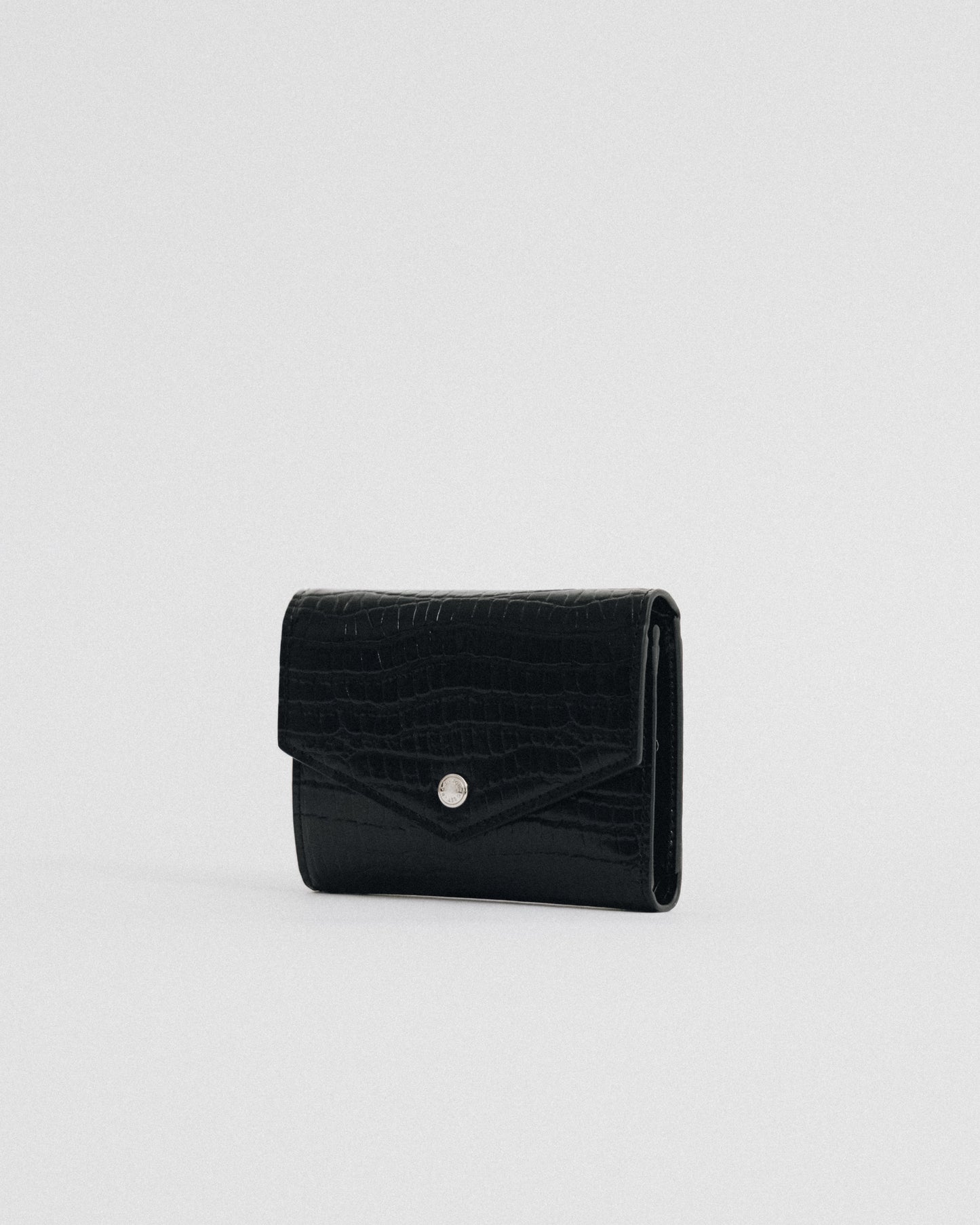 PORTEFEUILLE SNAP CROCO BLACK