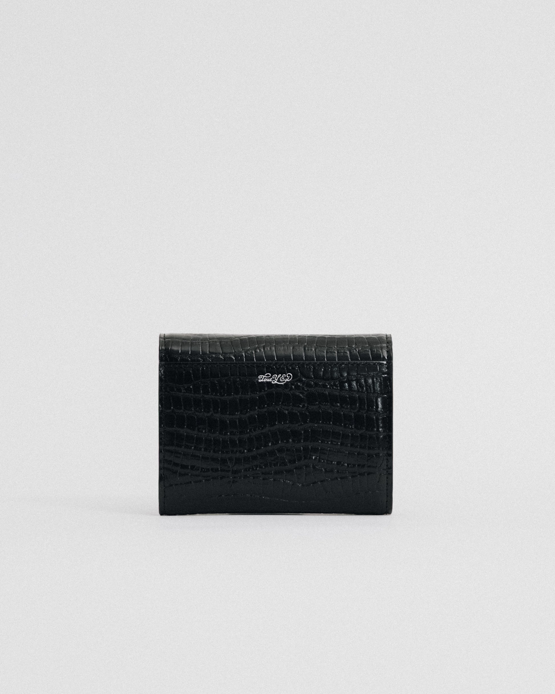 PORTEFEUILLE SNAP CROCO BLACK