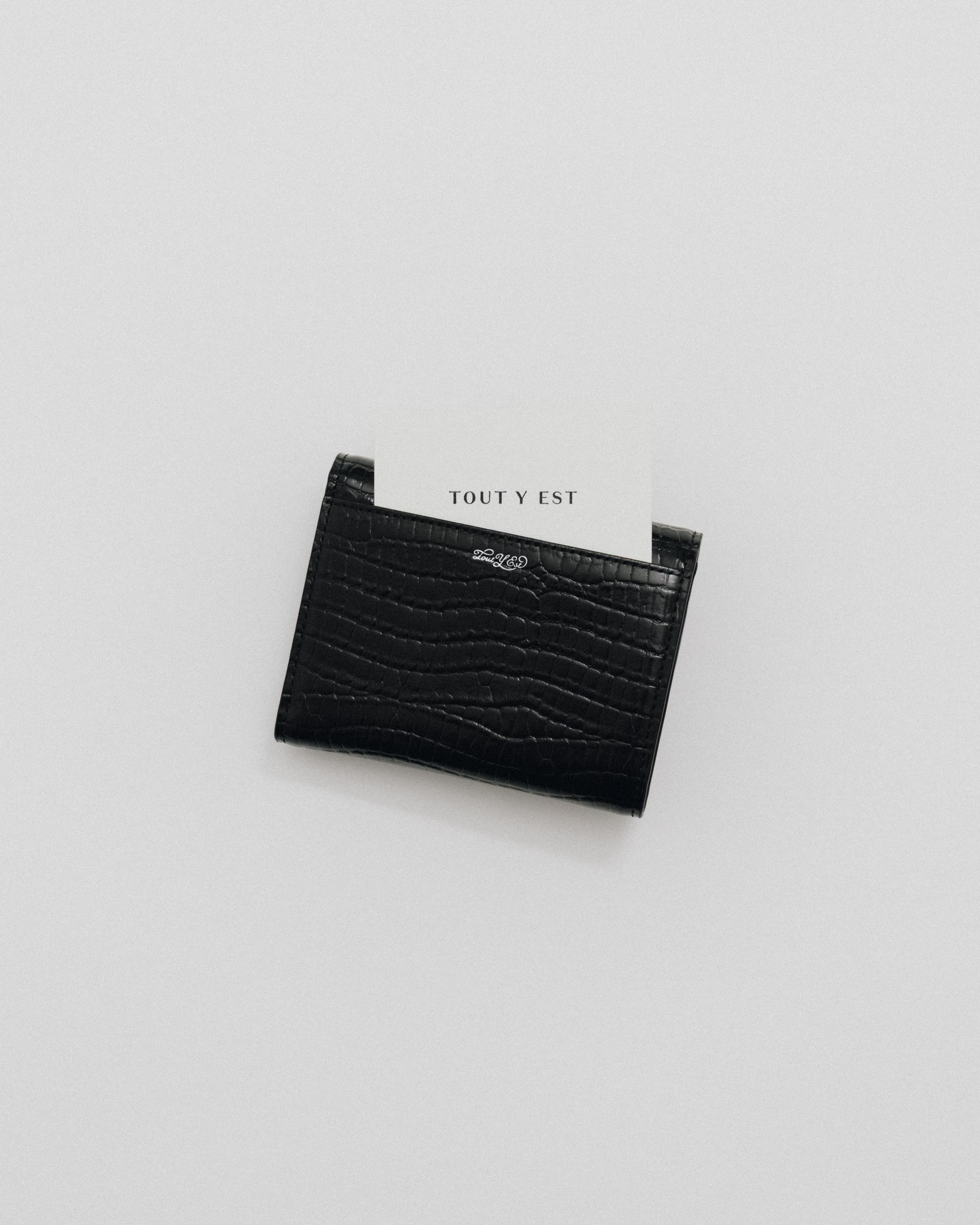 PORTEFEUILLE SNAP CROCO BLACK
