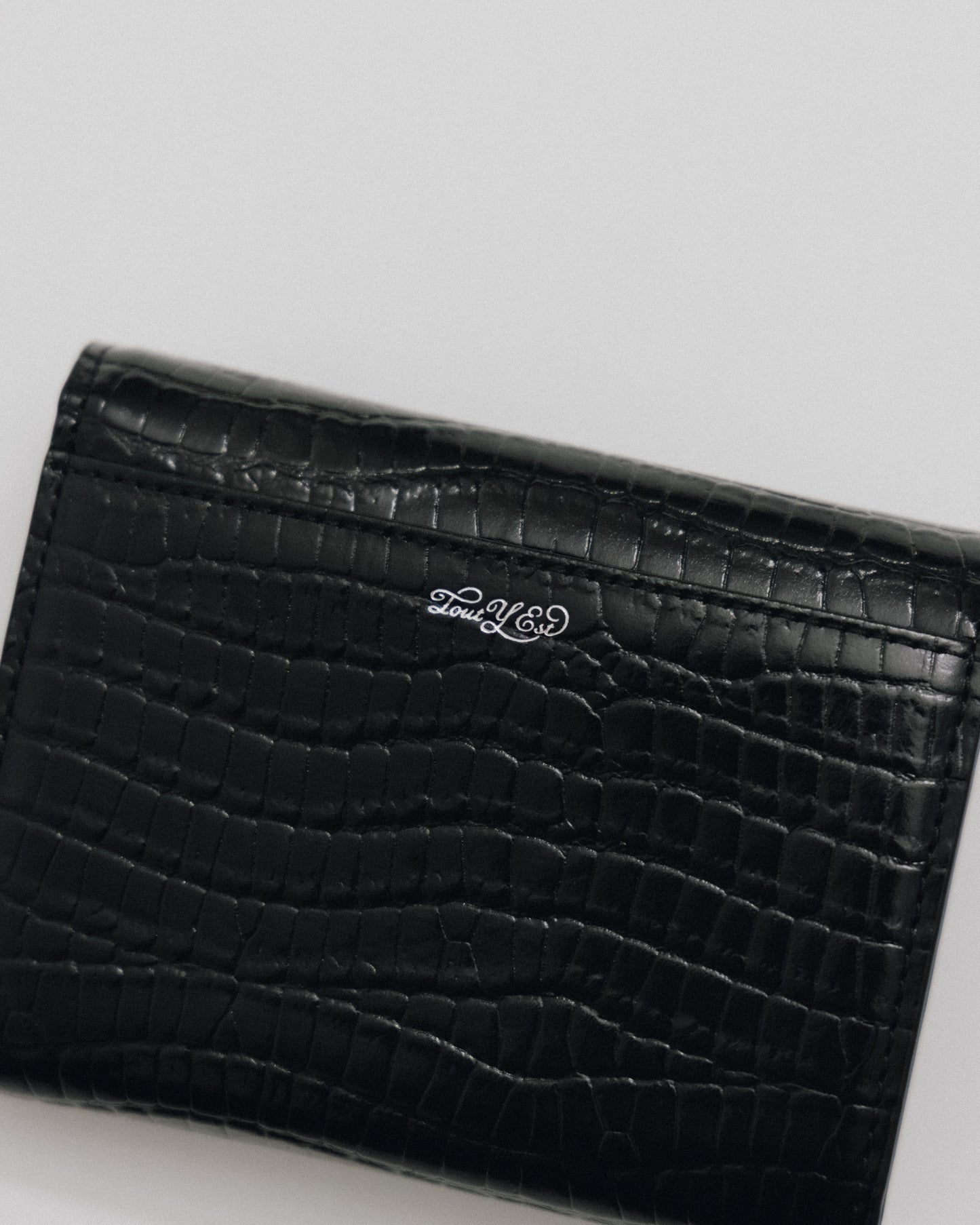PORTEFEUILLE SNAP CROCO BLACK