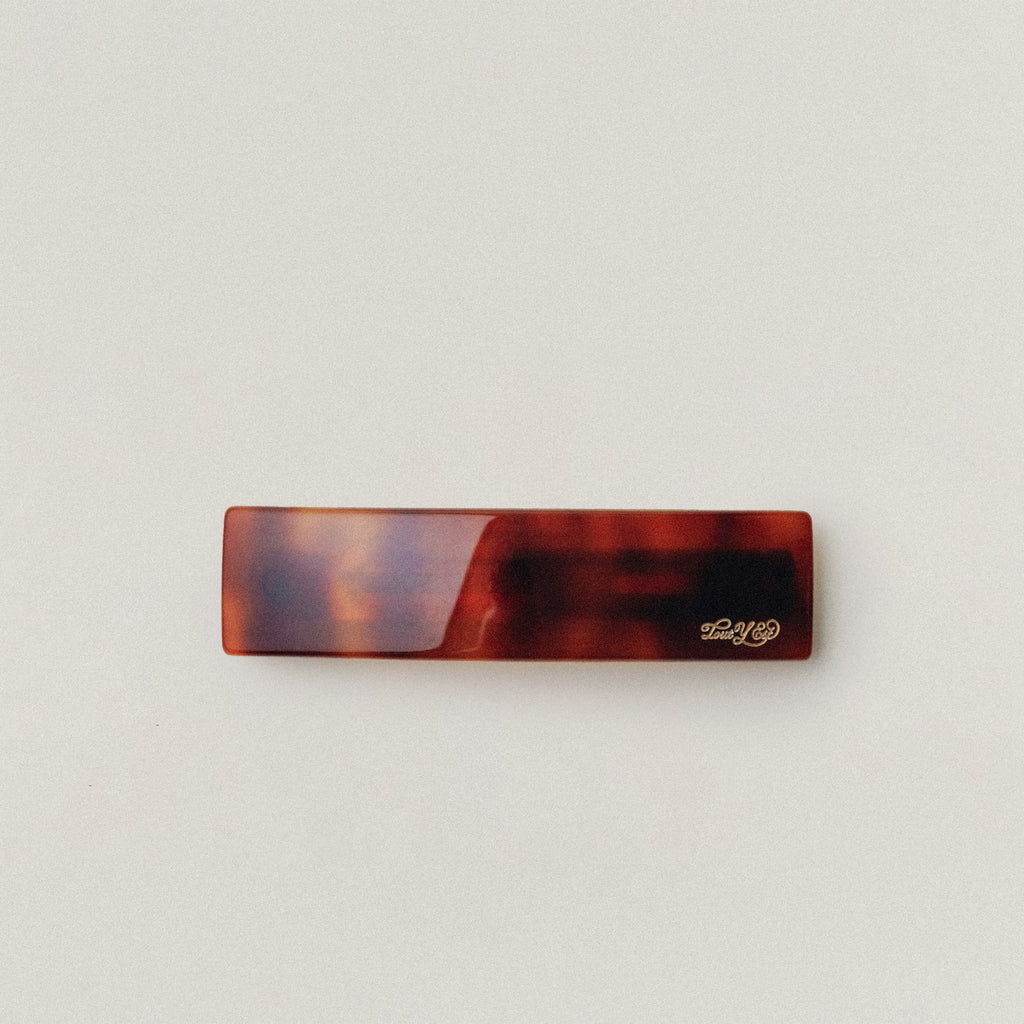BARRETTE CARRÉE LARGE BROWN