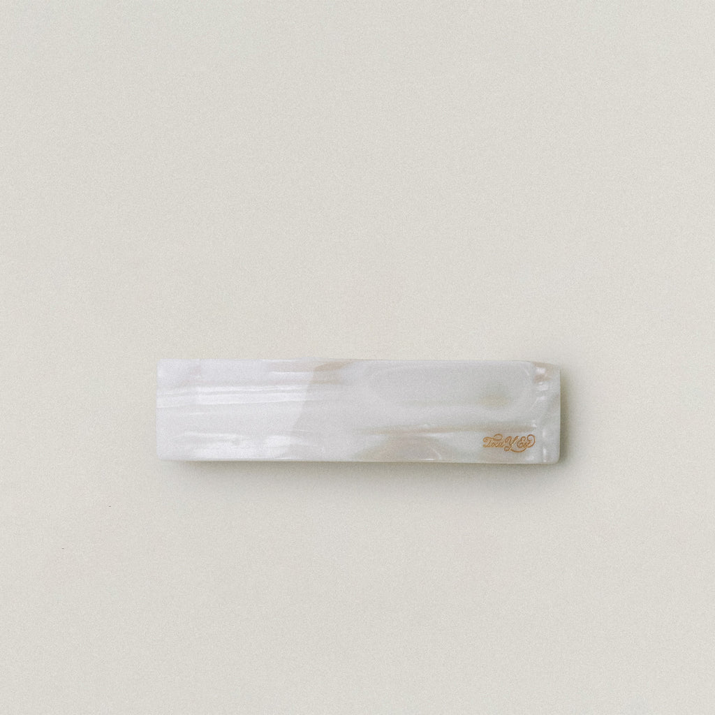 BARRETTE CARRÉE LARGE IVORY