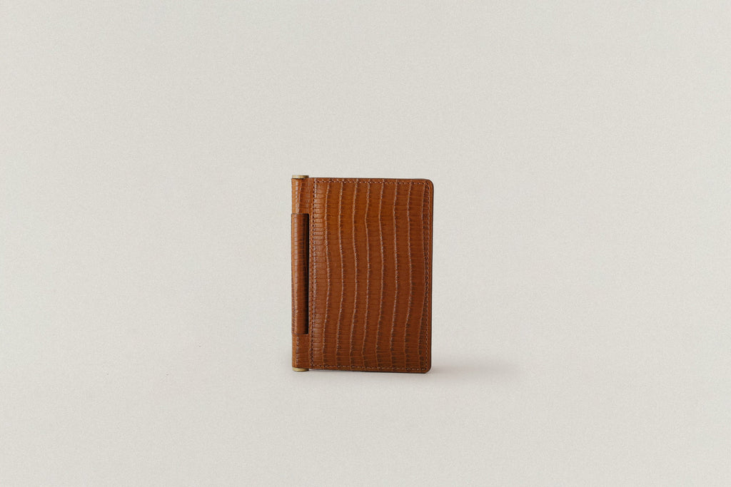 PORTE CARTES PAUMELLE LIZARD BROWN