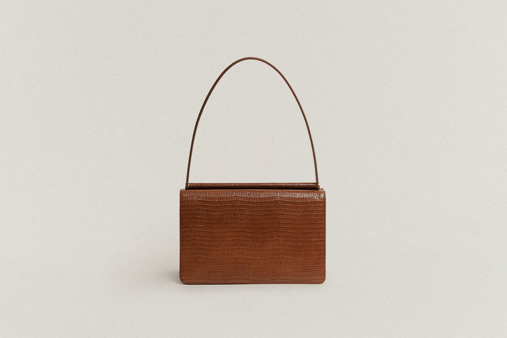 SAC PAUMELLE LIZARD BROWN