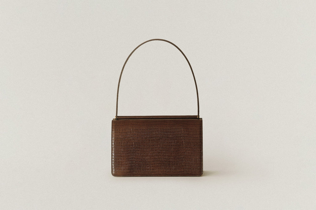SAC PAUMELLE LIZARD CHOCOLATE