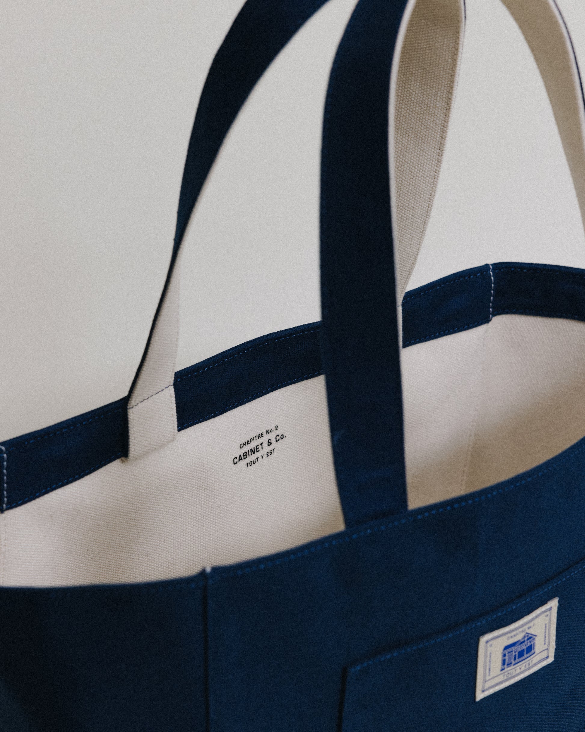 CABINET&CO. TOTE LARGE NAVY