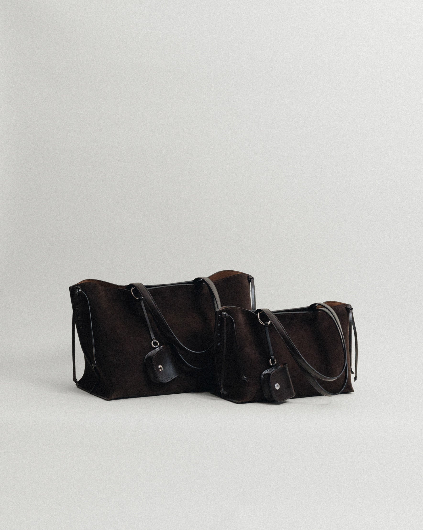 SAC TRESSÉ SMALL SUEDE BROWN