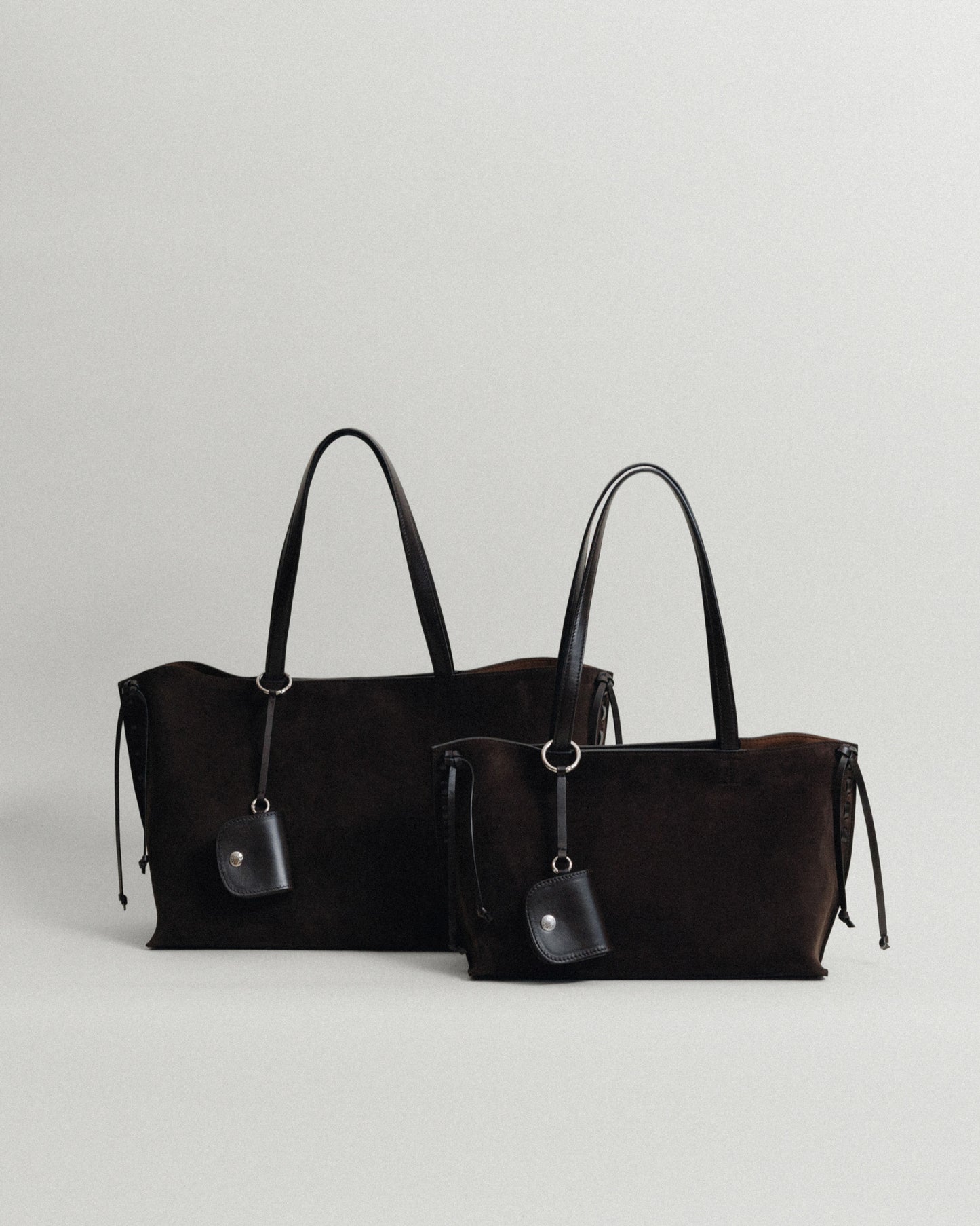 SAC TRESSÉ SMALL SUEDE BROWN