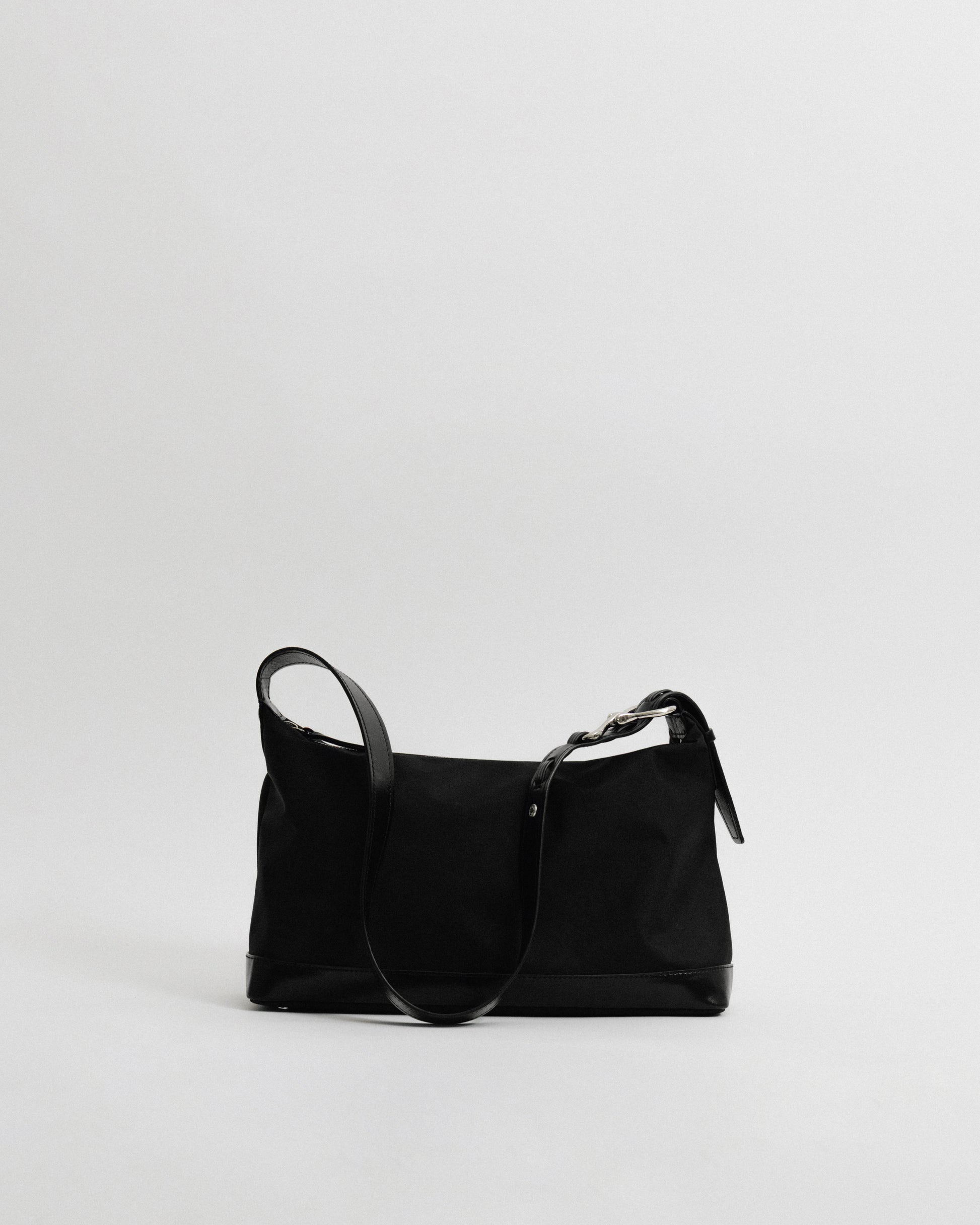 SAC TRESSÉ ÉPAULE TOILE BLACK